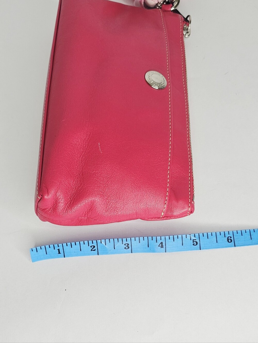Coach Fuchsia Pink Leather Wristlet Clutch Wristlet - Picture 7 of 12